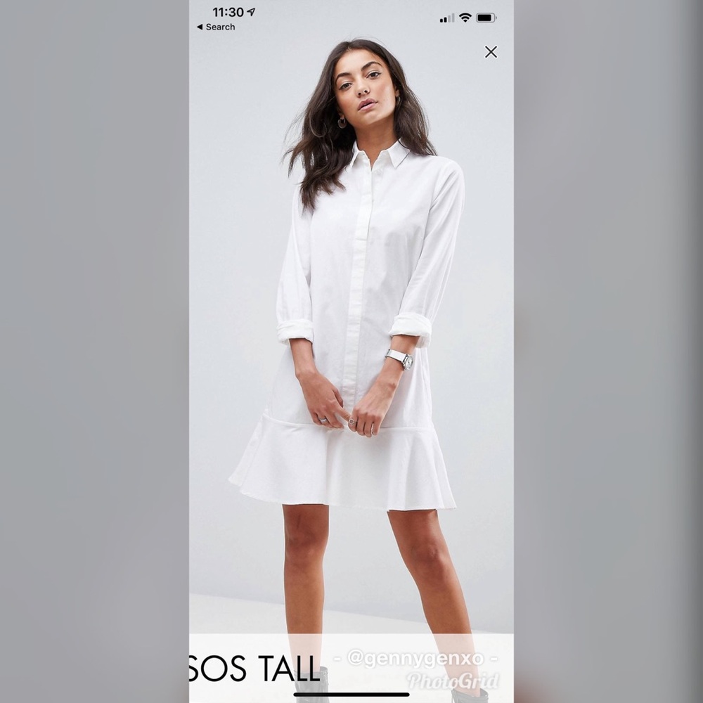 ASOS Tall Peplum Mini Shirt Dress